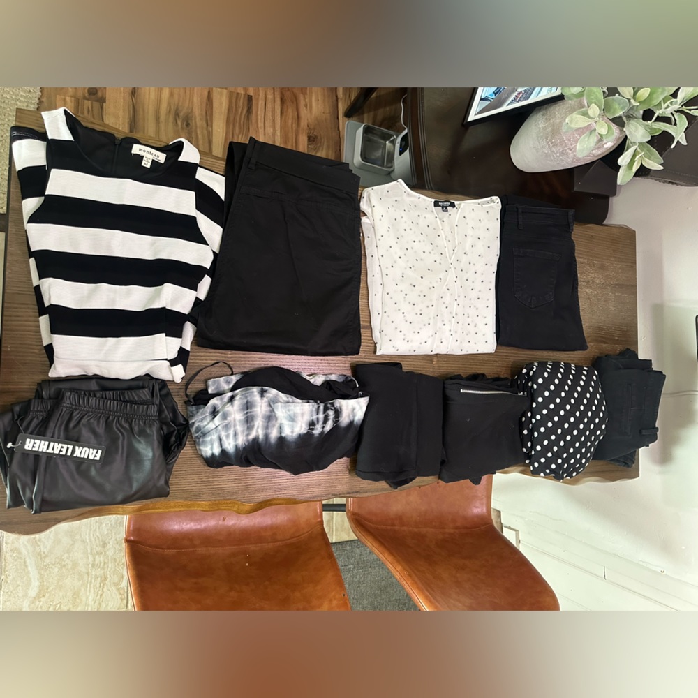 10 piece black and white women’s clothing size s-m